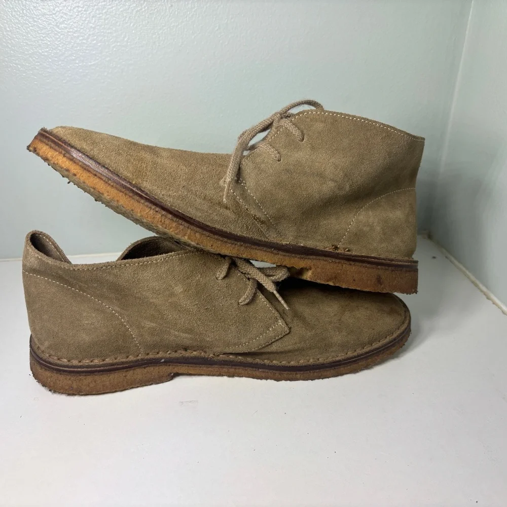 J.Crew‎ MacAlister Desert Boot Leather Suede Men’s 8 Chukka Beige Made In Italy